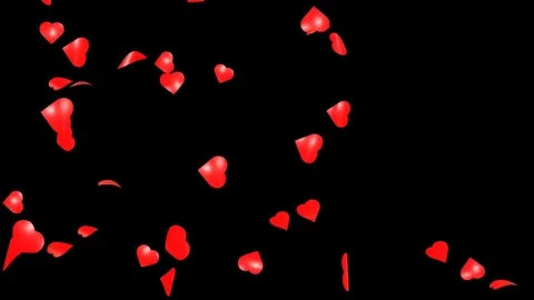 Valentines Hearts Falling Loop Background with Alpha Channel 動画素材 77985908