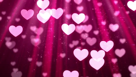 Valentines Hearts falling from the sky in a 3D animation Stock Footage 238970760