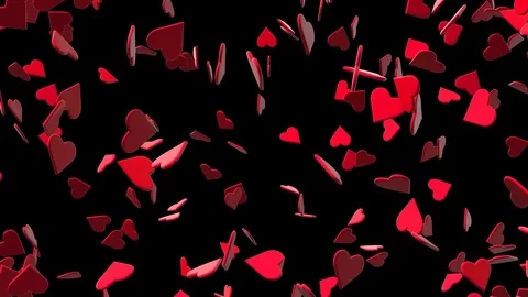 Valentines Hearts Flying 3D with Alpha Video stock 85089870