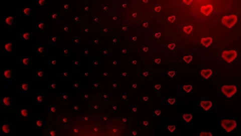 Valentine's Hearts Revolution - Low Poly Hearts Wave Stock-Footage 72441876