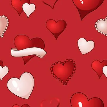 Valentines hearts vector seamless pattern background repetitive textile paint イラスト素材