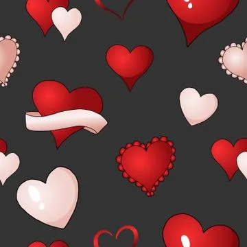 Valentines hearts vector seamless pattern background repetitive textile paint Stock Illustration