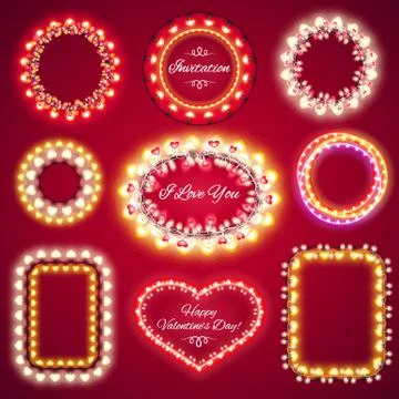 Valentines Lights Frames with a Copy Space Stock Illustration
