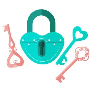 Valentines lock with keys Stock Illustration