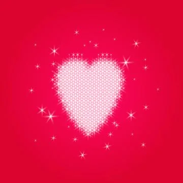 Valentine's love heart of small ordered glowing sparkles Stock Illustration