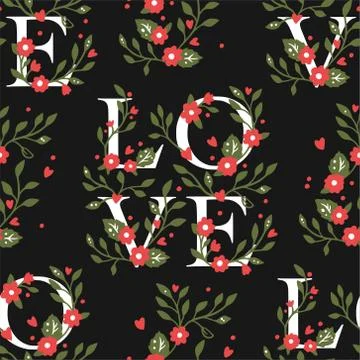 Valentines love seamless pattern design. Stock Illustration