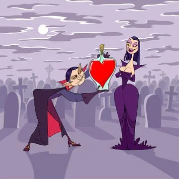 Valentine's night of vampire Stock Illustration