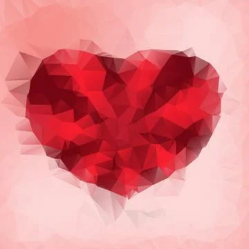 Valentines poly abstract background. Stock Illustration