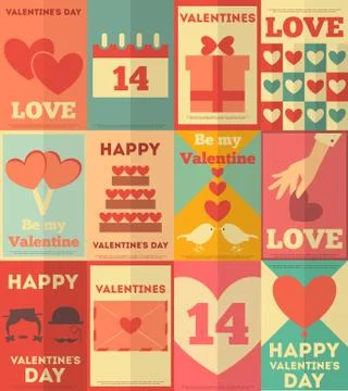 Valentines posters collection Stock-Illustration