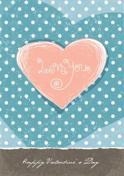 Valentines retro cute background. a4 format, vector, eps10. Stock Illustration