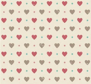 Valentines retro seamless hearts pattern イラスト素材