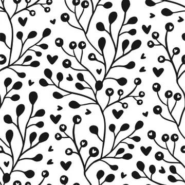 Valentines seamless floral pattern. Stock Illustration