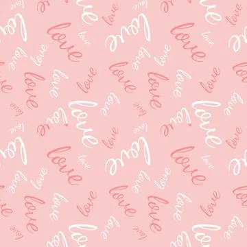 Valentine's seamless pattern vector doodle background digital paper illustration Stock Illustration
