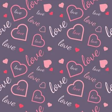 Valentine's seamless pattern vector doodle background digital paper illustration Stock Illustration