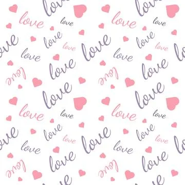 Valentine's seamless pattern vector doodle background digital paper illustration Stock Illustration