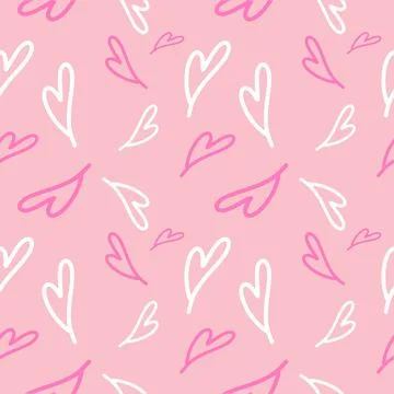 Valentine's seamless pattern vector doodle background digital paper Stockillustratie