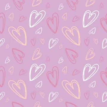 Valentine's seamless pattern vector doodle background digital paper Stock Illustration