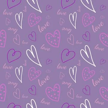 Valentine's seamless pattern vector doodle background digital paper Illustrazione stock