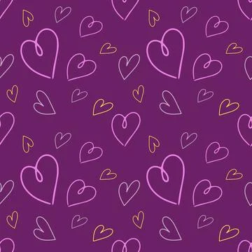 Valentine's seamless pattern vector doodle background digital paper Stock Illustration