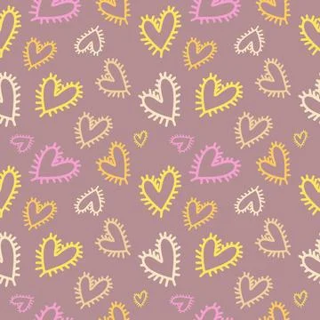 Valentine's seamless pattern vector doodle background digital paper Stock Illustration