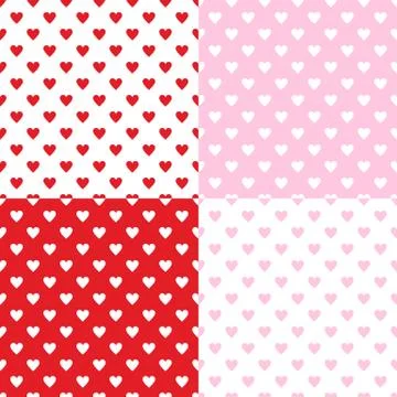 Valentines seamless patterns Stock Illustration