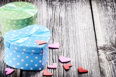 Valentine's setting with presents Stock-Fotos