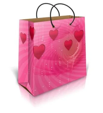 Valentines shopping bag Иллюстрация