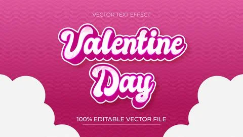 Valentines special moment editable text effect with realistic style Stock Illustration