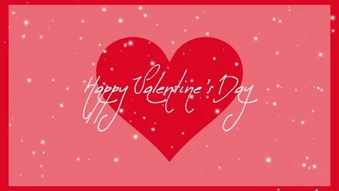 Valentines text heart 2 Stock Footage 101235222