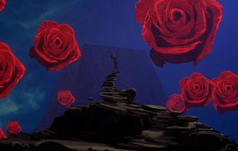 Valentines theme. Imaginary world. Surreal alternative realm. Stock Illustration
