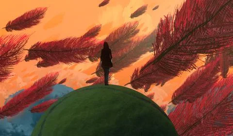 Valentines theme. Imaginary world. Surreal alternative realm. Stock Illustration