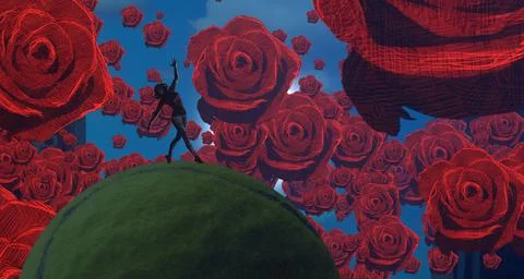 Valentines theme. Imaginary world. Surreal alternative realm. Stock Illustration