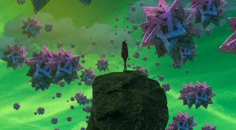 Valentines theme. Imaginary world. Surreal alternative realm. Stock Illustration