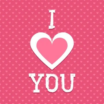 Valentines vector background. I love you card. Seamless hearts pattern 库存插图