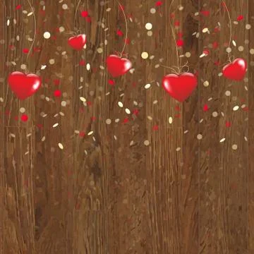 Valentines wooden panel Stock Illustration