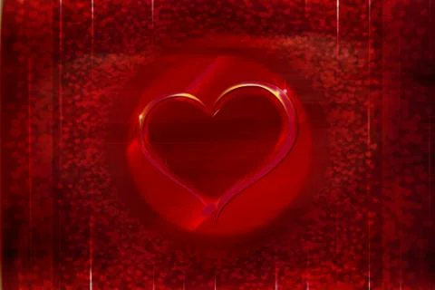 Valentine'sDayRedTexturedBackgroundcircularredpatchandHeartinCenter Stock Illustration