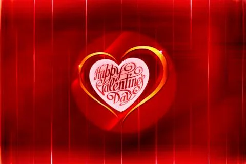 Valentine'sDayRedTexturedBgrdcircularredpatchandGoldHeartwithamessageinCenter Stock Illustration