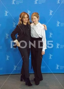 Valeria Golino and Alba Rohrwacher at Berlinale 2018 Stock Photos