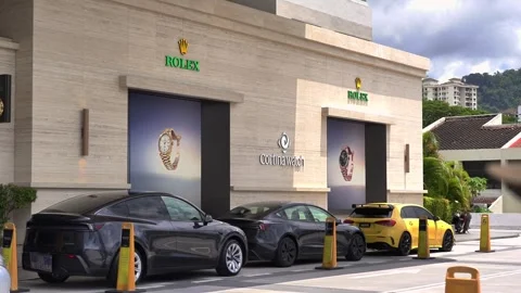 Valet Parking Area in Front of Rolex Store Stock Footage 333606239
