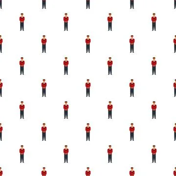 Valet uniform worker pattern standing on white background Illustrazione stock