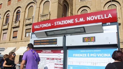 Valfonda surface train station stop, Florence Italy Vídeos de archivo 94425050
