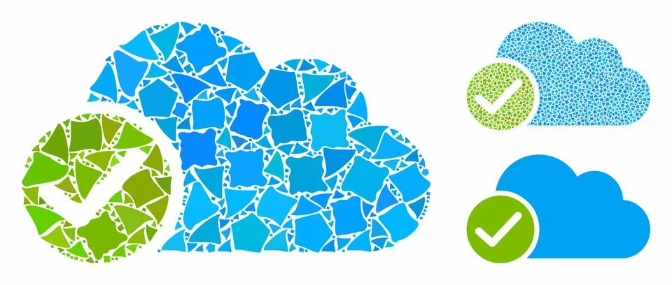 Valid cloud Composition Icon of Unequal Parts Illustrazione stock