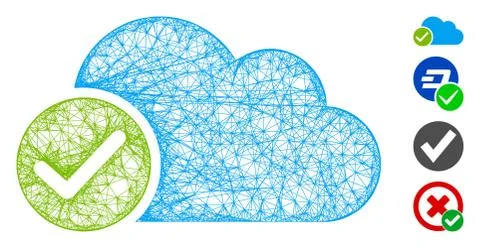 Valid Cloud Web Vector Mesh Illustration Stock Illustration