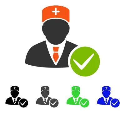 Valid Doctor Flat Icon Illustrazione stock