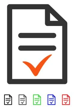 Valid Document Flat Icon Stock Illustration