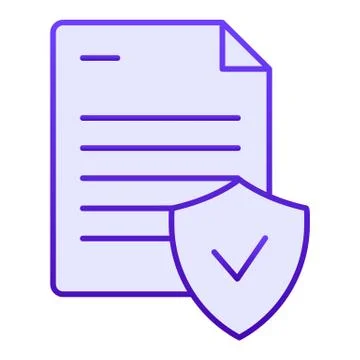 Valid document flat icon. Note with check blue icons in trendy flat style Illustrazione stock