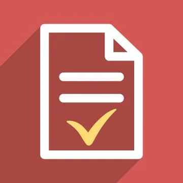 Valid Document Flat Longshadow Square Icon Illustrazione stock