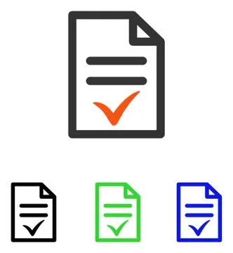 Valid Document Flat Vector Icon Stock Illustration