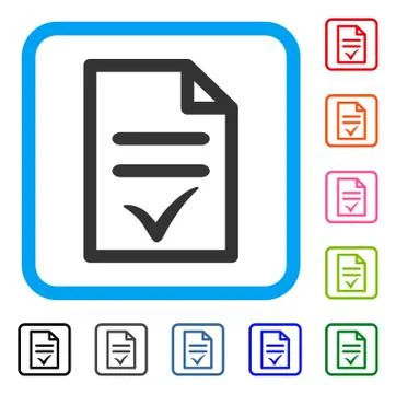 Valid Document Framed Icon Illustrazione stock