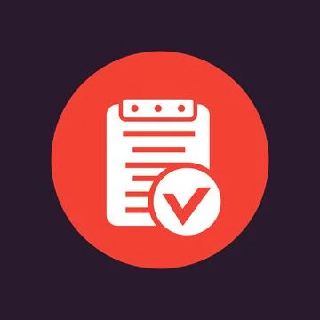 Valid document icon, approved report vector pictogram Stock Illustration